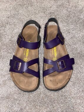 Birkenstock Purple Rio Strappy Sandals Woman’s Size  38 US 7 - 7.5 Summer
